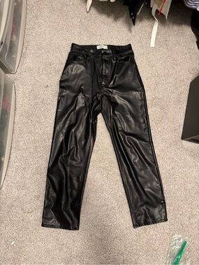 Abercrombie & Fitch Black Faux Leather High-Rise Pants